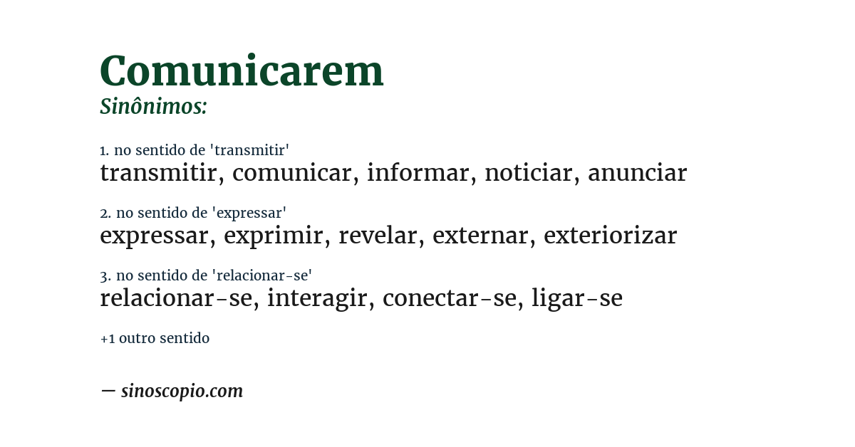 Sinônimo de comunicarem