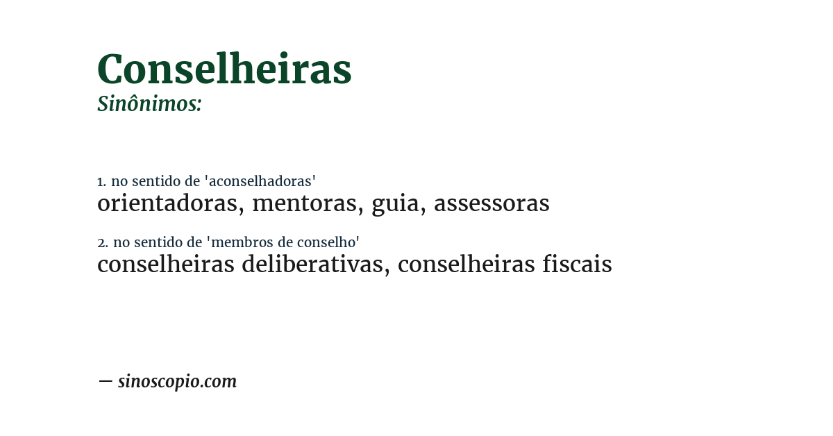Sinônimo de conselheiras