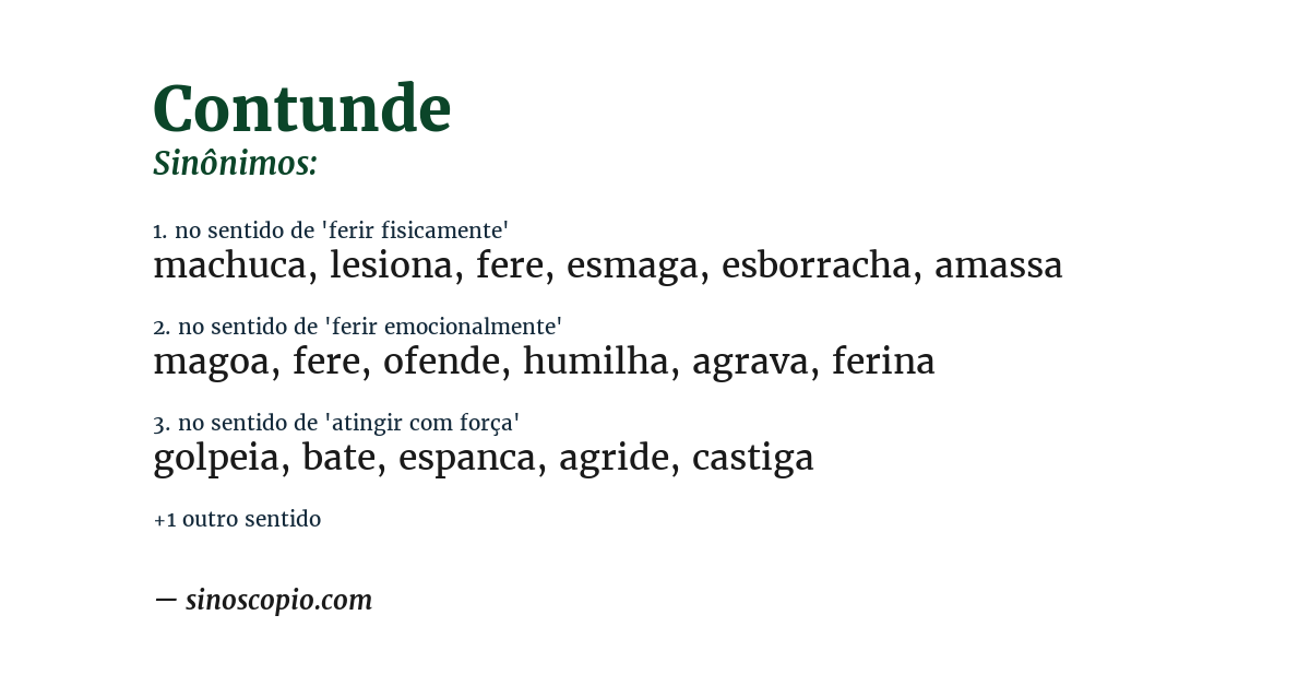 Sinônimo de contunde