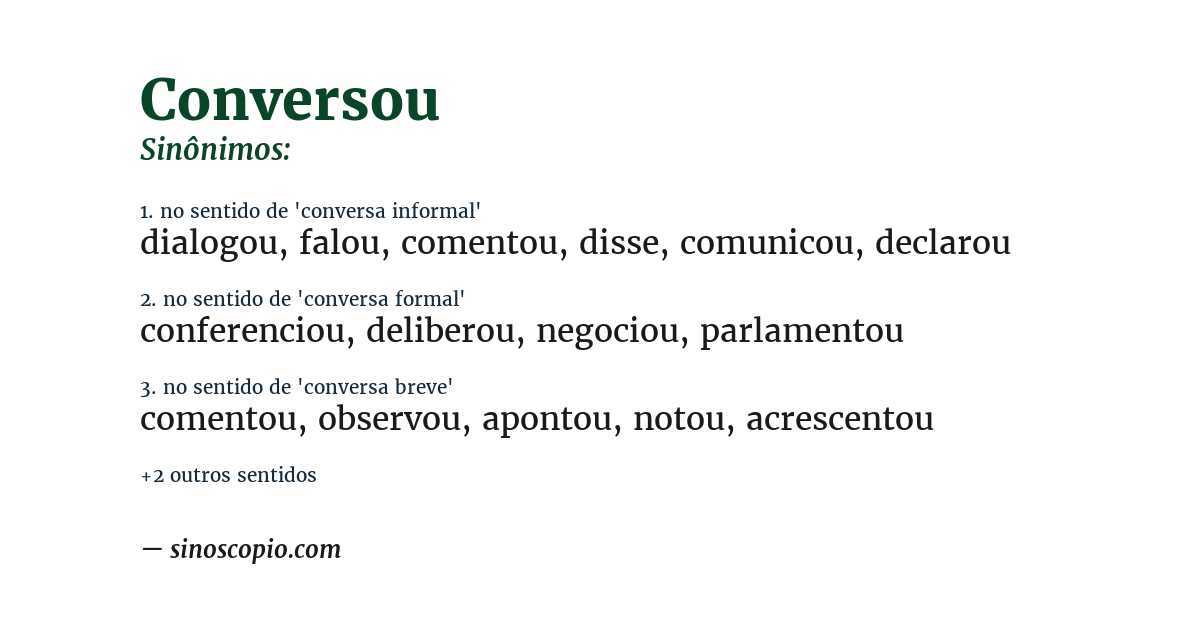 Sinônimo de conversou