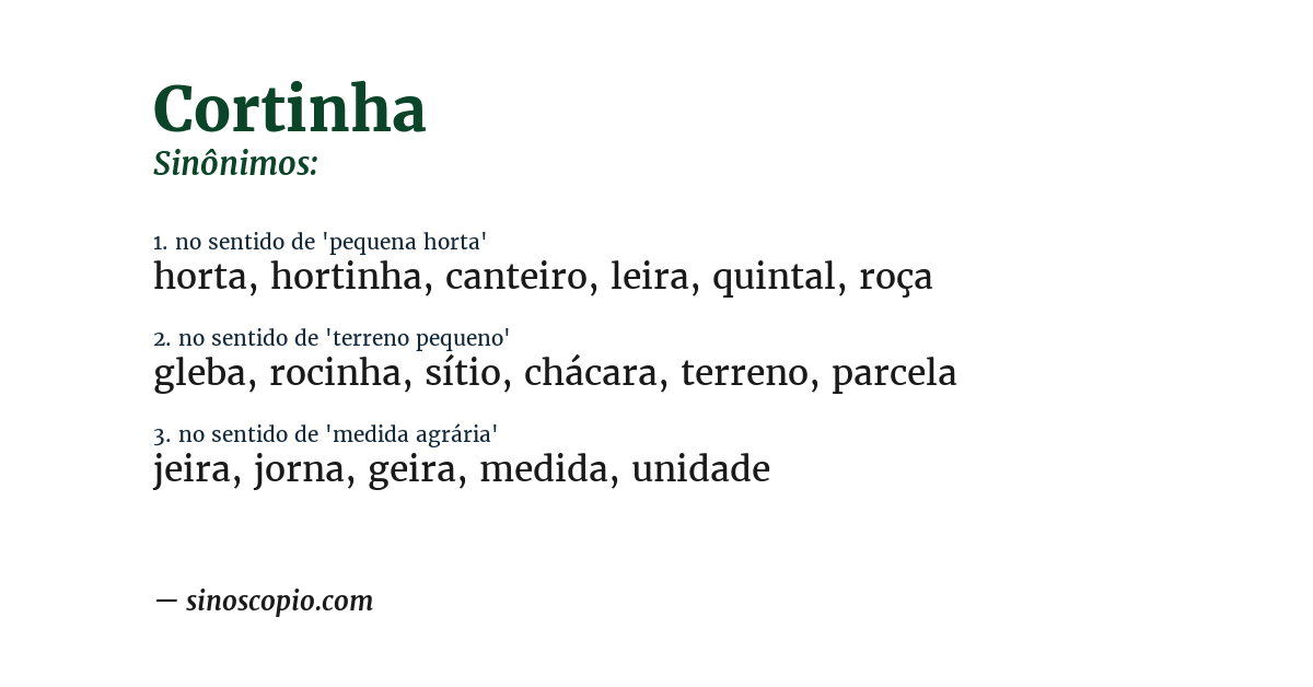 Sinônimo de cortinha