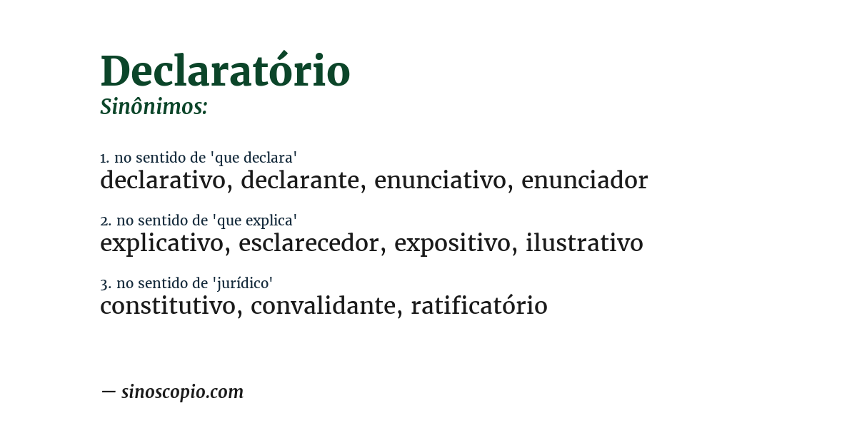 Sinônimo de declaratório