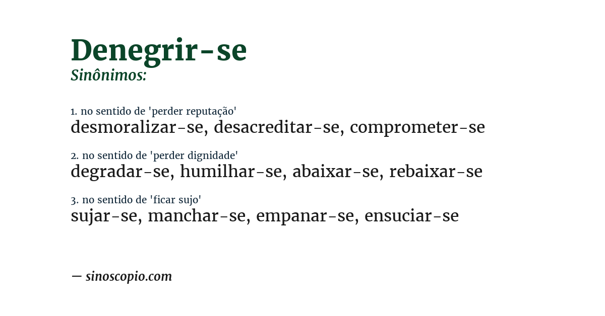 Sinônimo de denegrir-se