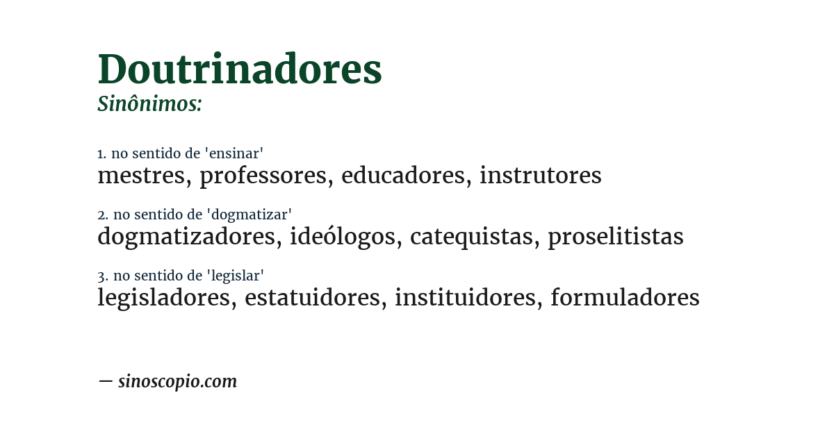 Sinônimo de doutrinadores