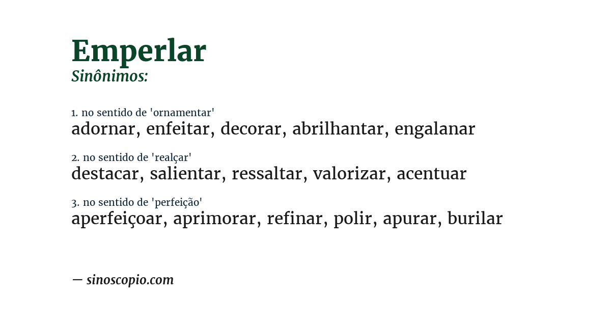 Sinônimo de emperlar