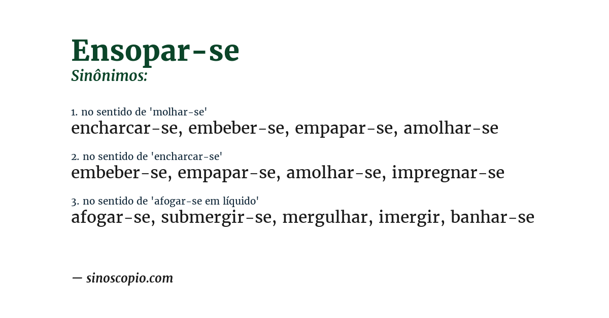 Sinônimo de ensopar-se