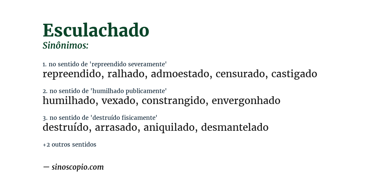 Sinônimo de esculachado