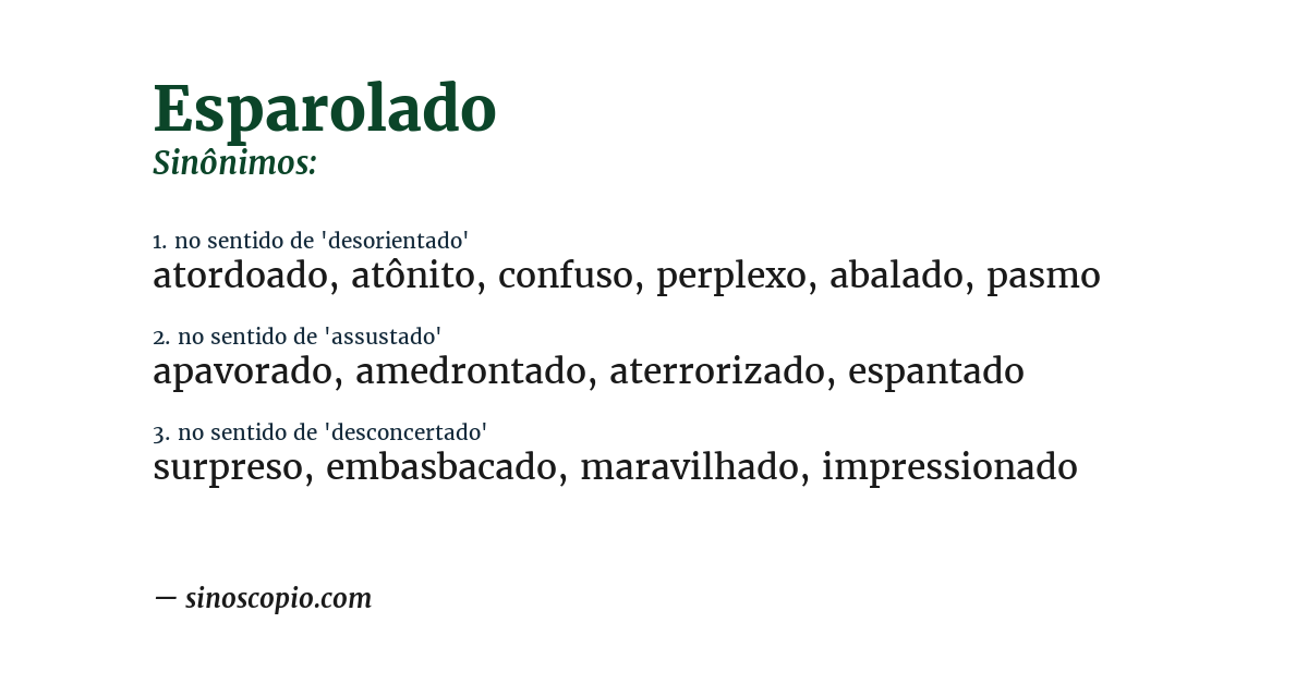 Sinônimo de esparolado