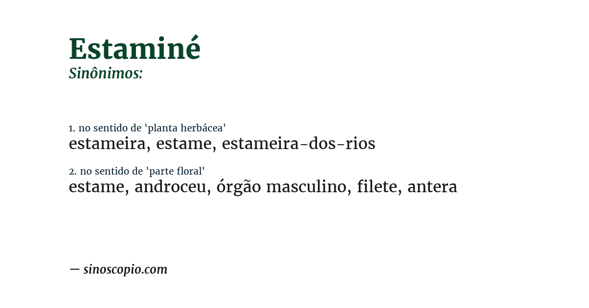 Sinônimo de estaminé