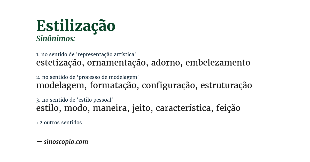 Sinônimo de estilização