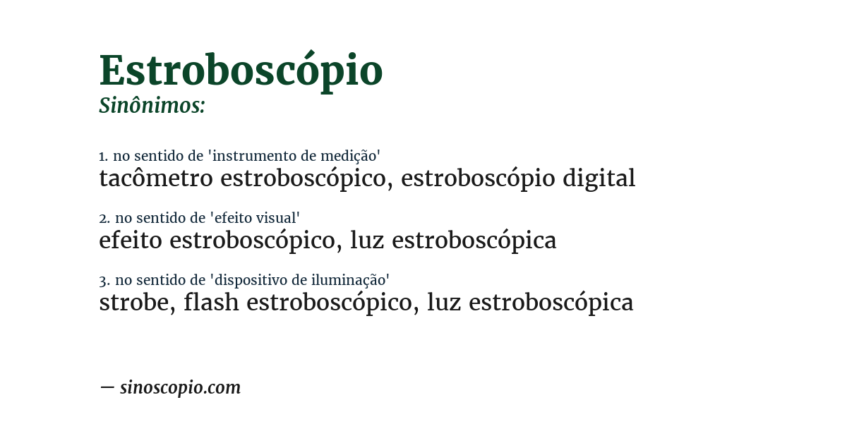 Sinônimo de estroboscópio