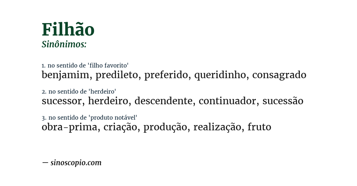 Sinônimo de filhão