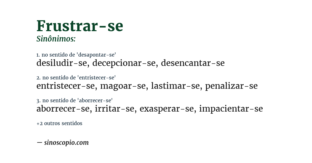 Sinônimo de frustrar-se