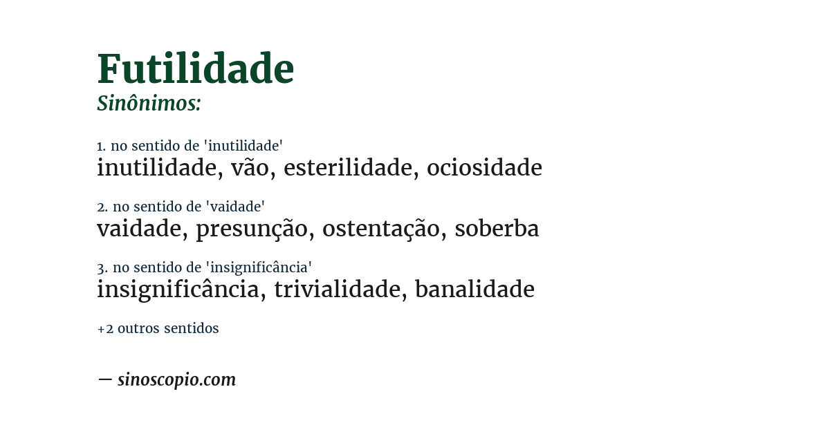 Sinônimo de futilidade