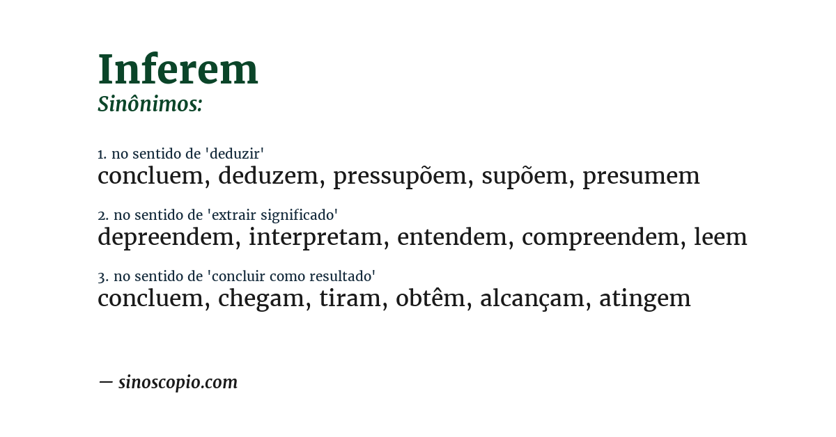 Sinônimo de inferem
