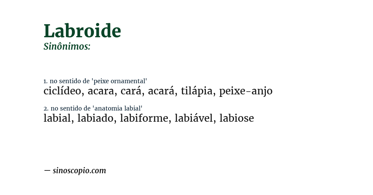 Sinônimo de labroide