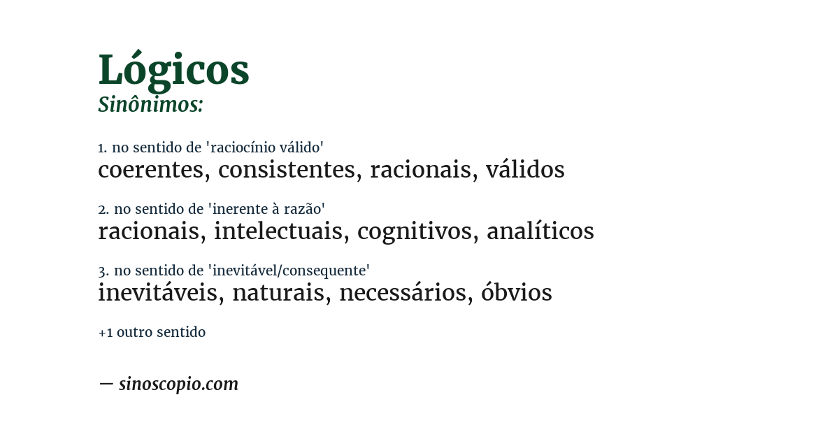 Sinônimo de lógicos