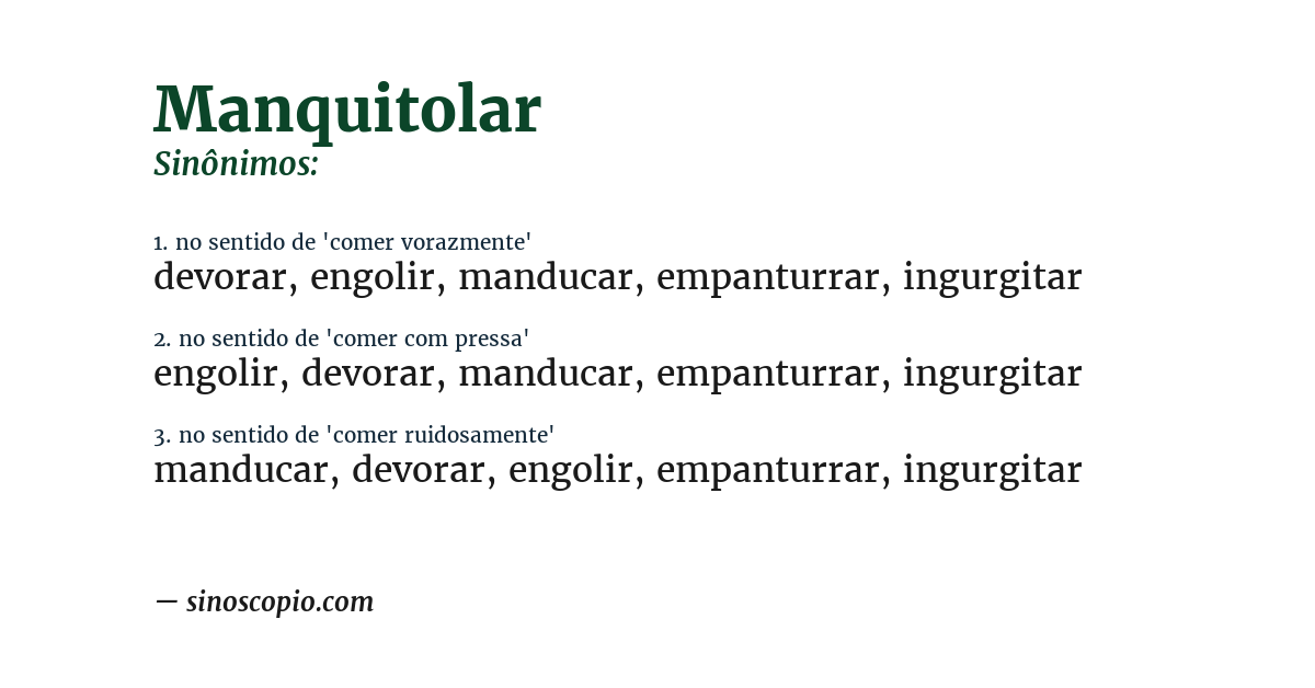 Sinônimo de manquitolar