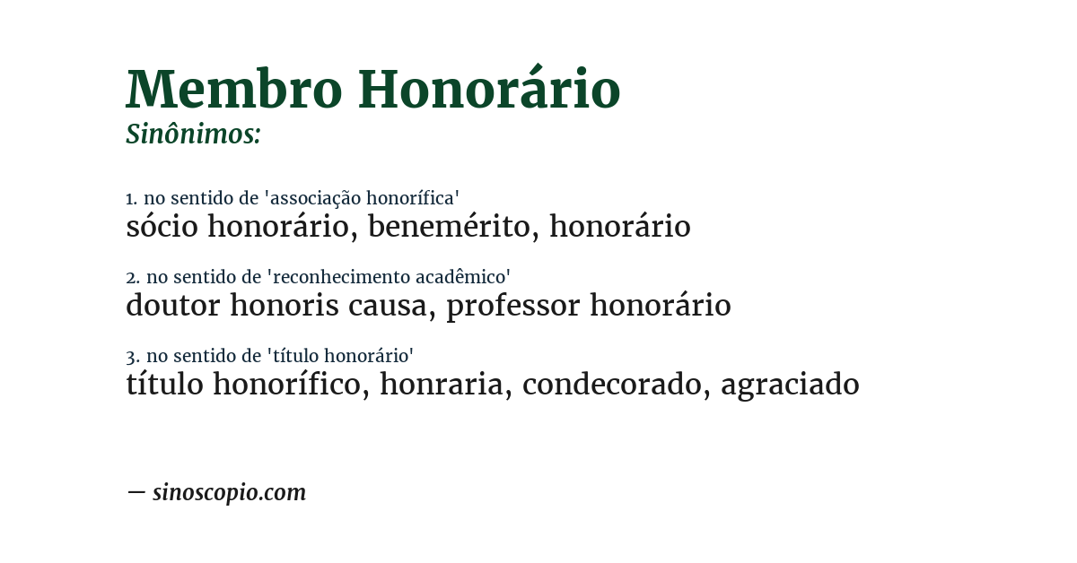 Sinônimo de membro honorário