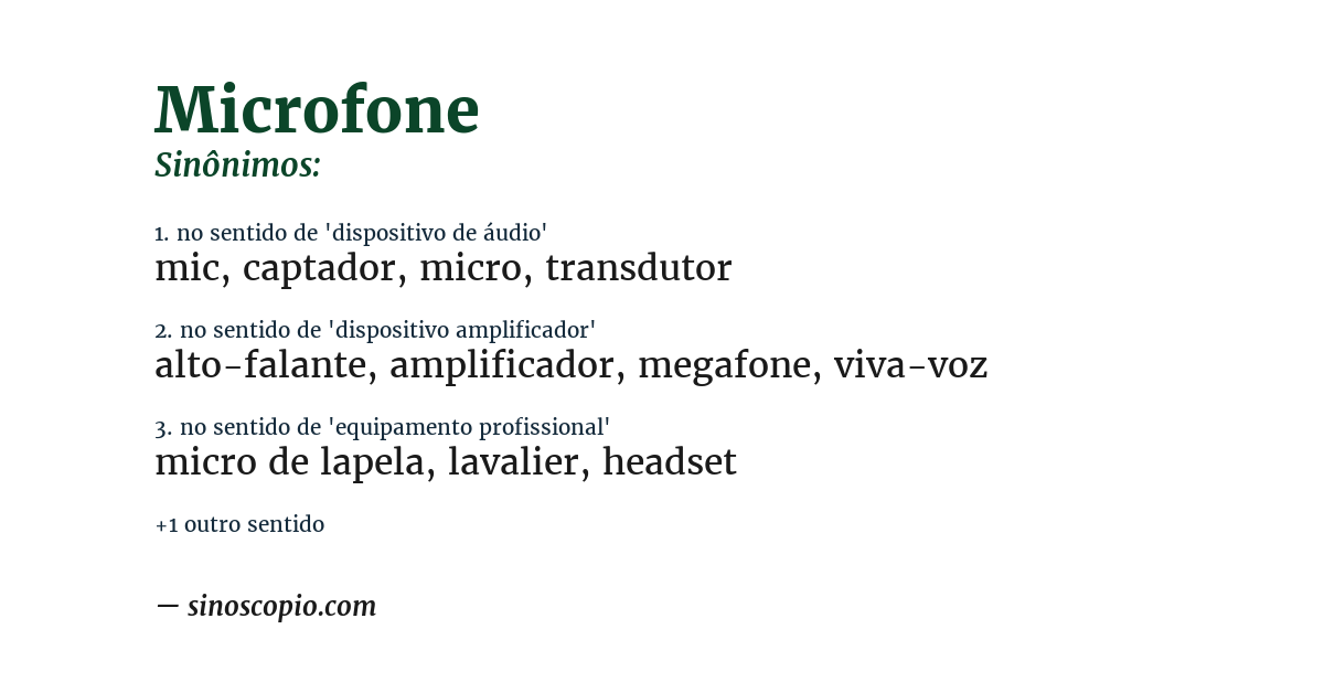 Sinônimo de microfone