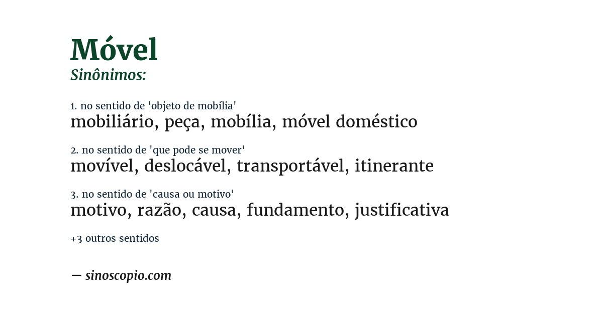 Sinônimo de móvel