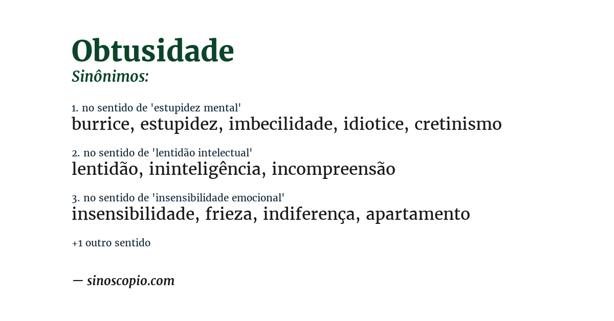 Sinônimo de obtusidade