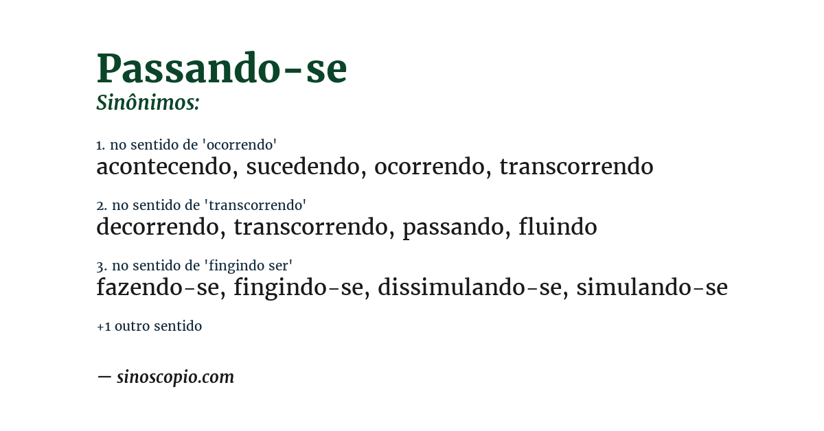 Sinônimo de passando-se
