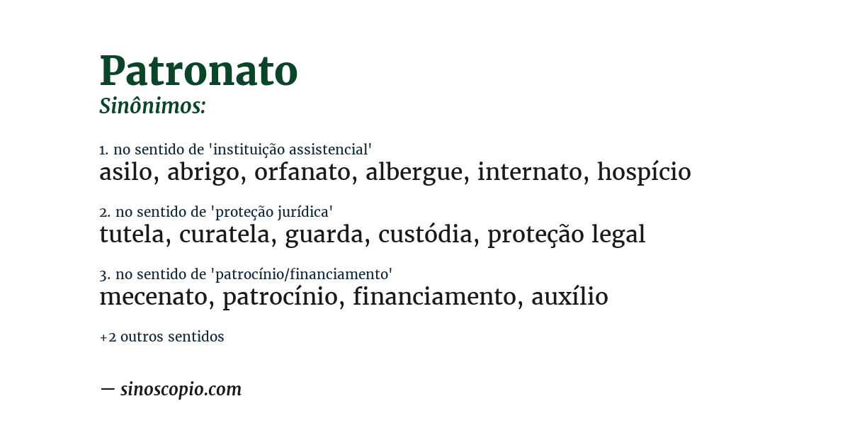 Sinônimo de patronato
