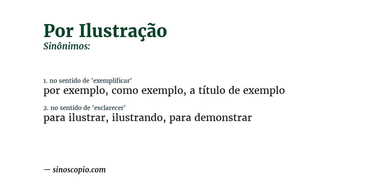 Sinônimo de por ilustração
