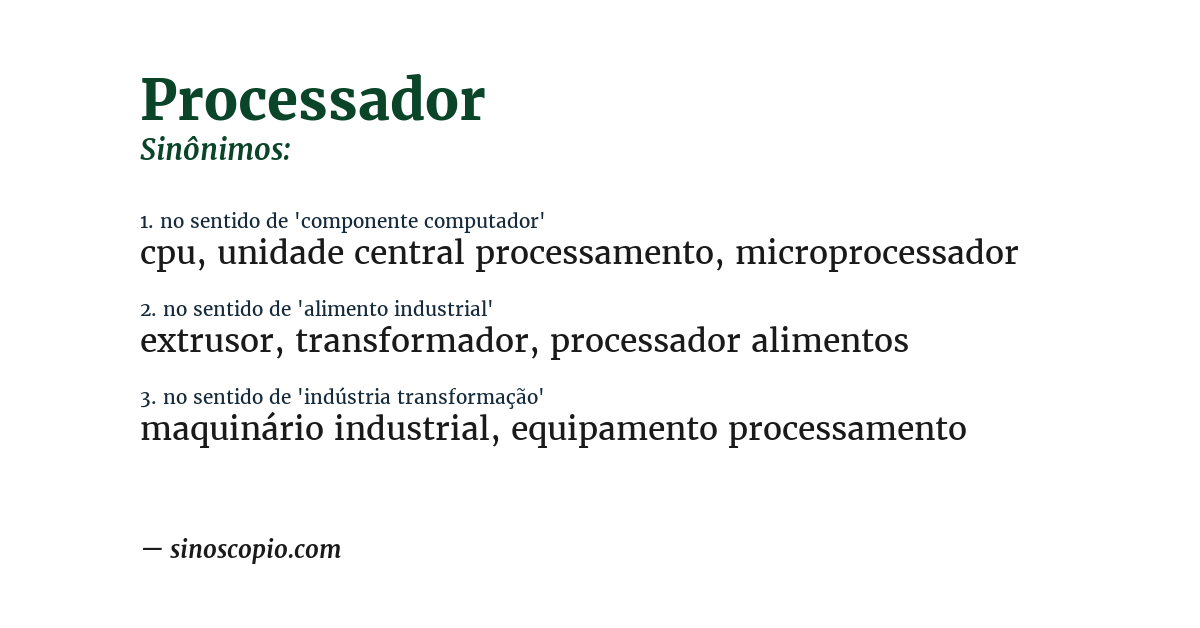 Sinônimo de processador