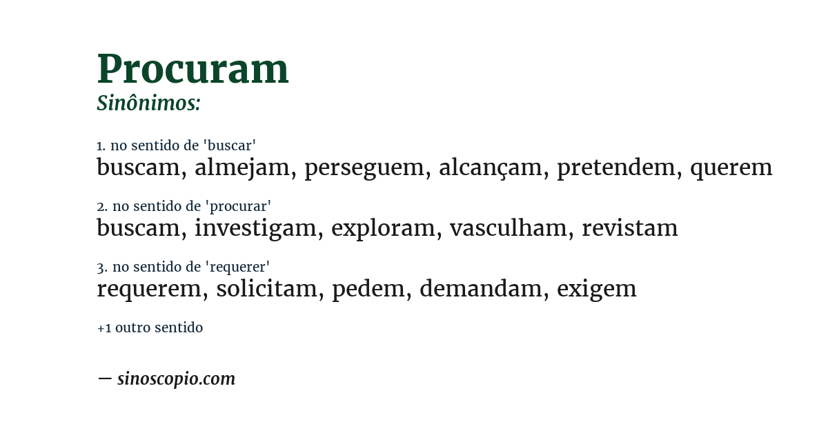 Sinônimo de procuram