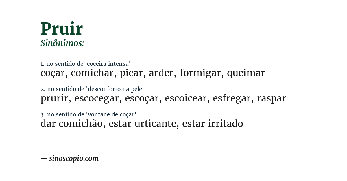 Sinônimo de pruir