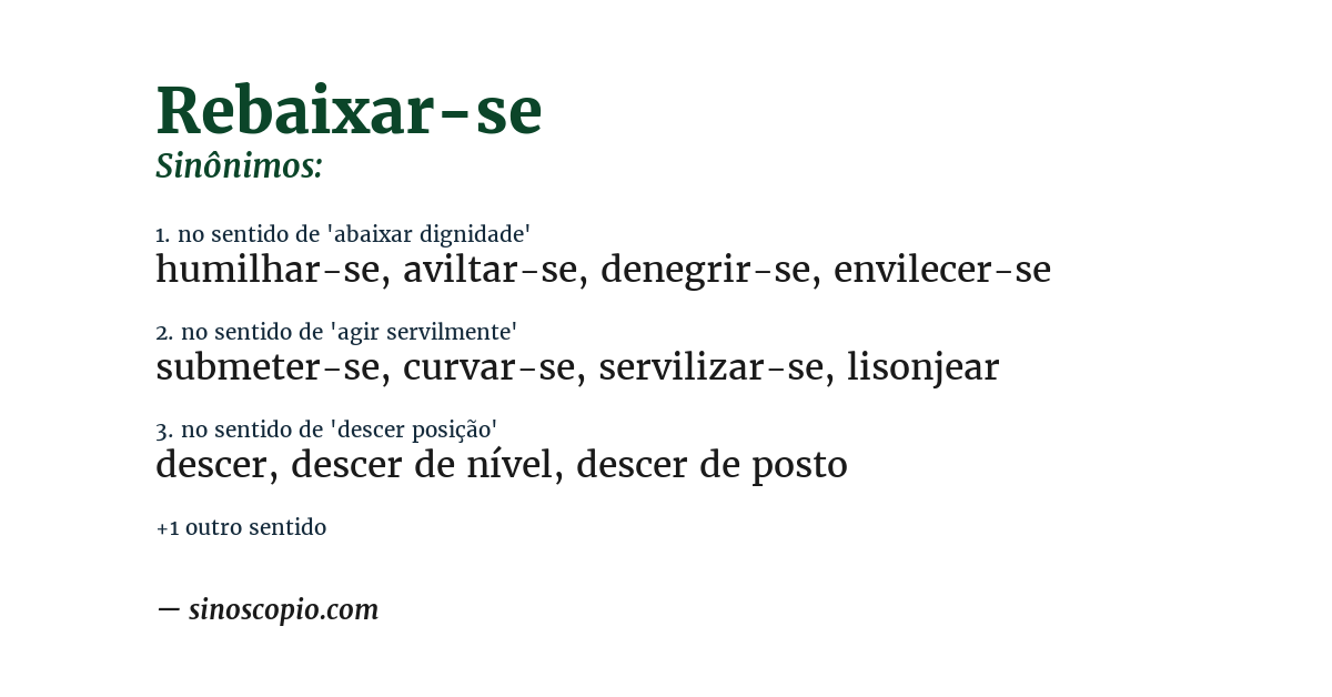 Sinônimo de rebaixar-se