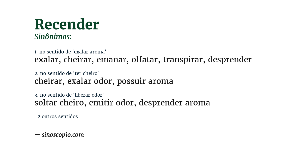 Sinônimo de recender