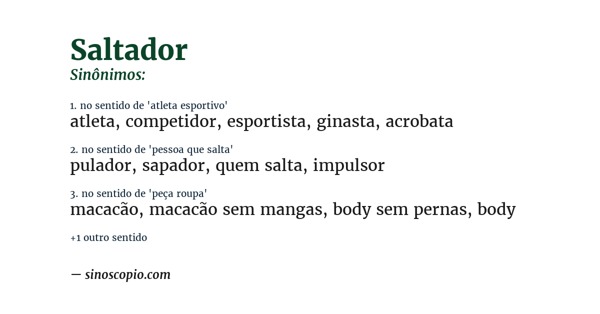 Sinônimo de saltador