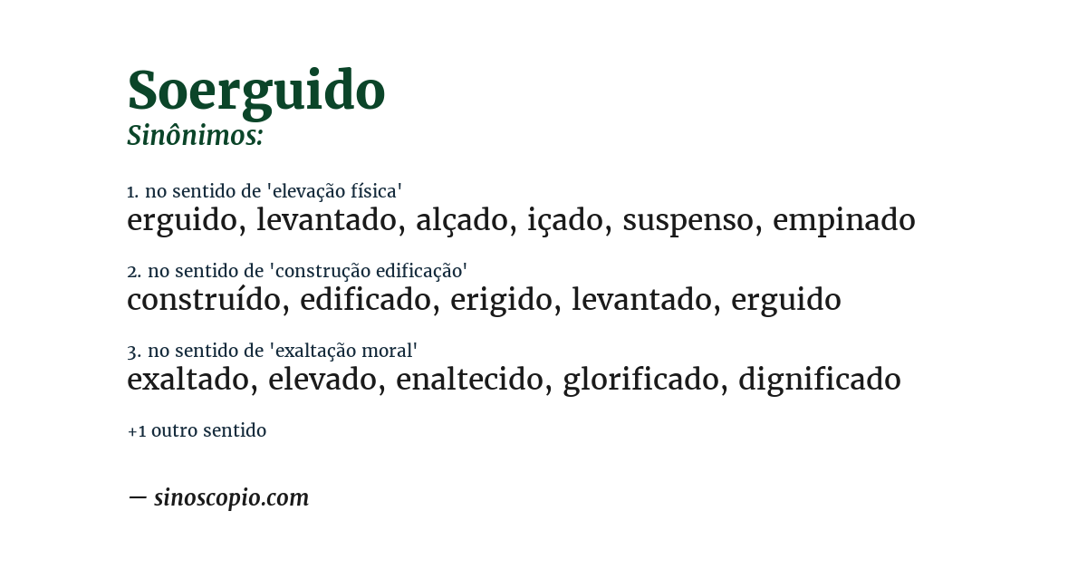 Sinônimo de soerguido