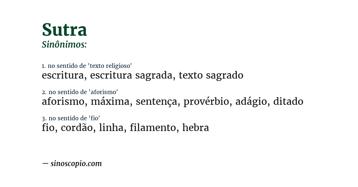 Sinônimo de sutra
