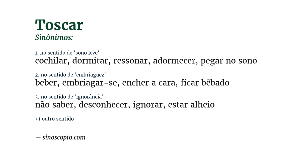 Sinônimo de toscar
