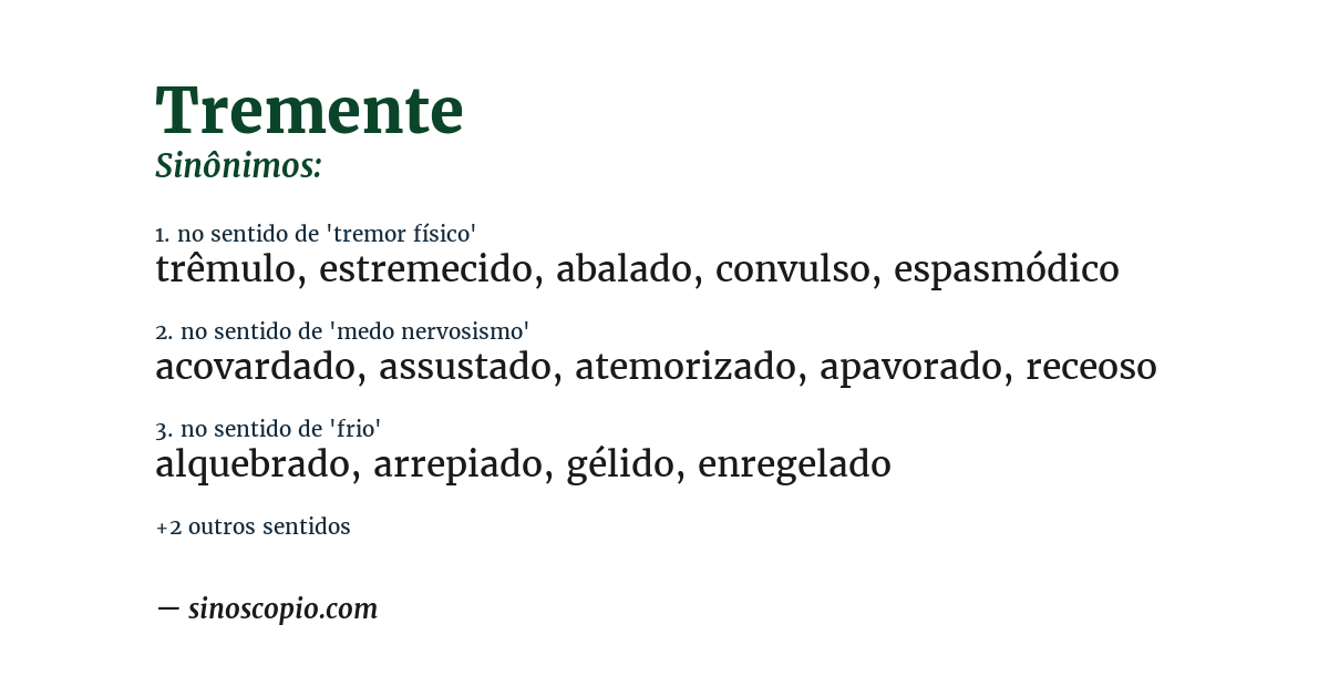 Sinônimo de tremente
