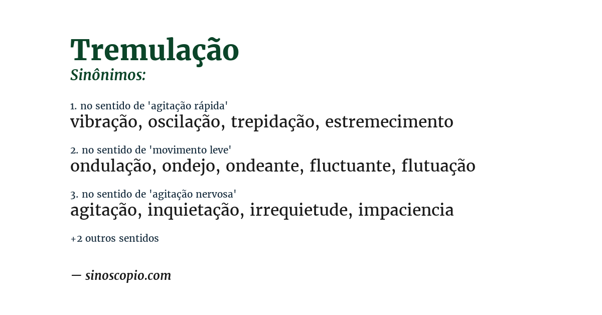 Sinônimo de tremulação