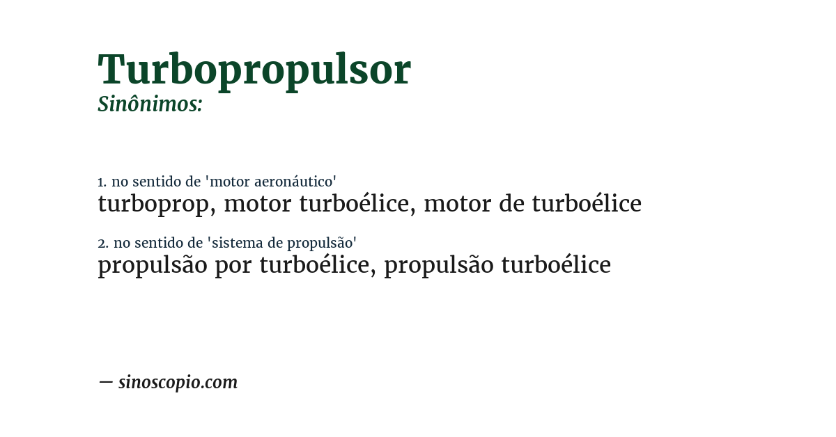 Sinônimo de turbopropulsor