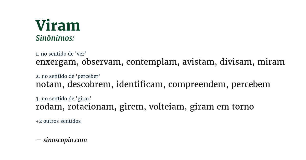 Sinônimo de viram