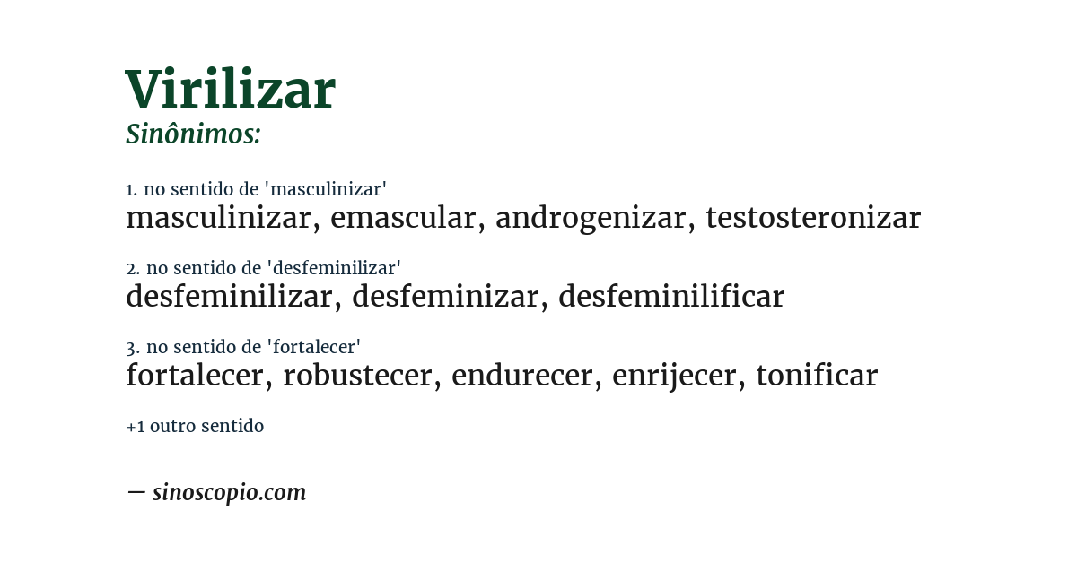 Sinônimo de virilizar