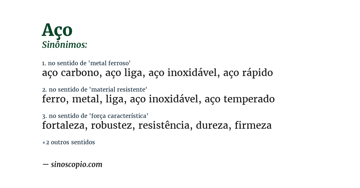 Sinônimo de aço