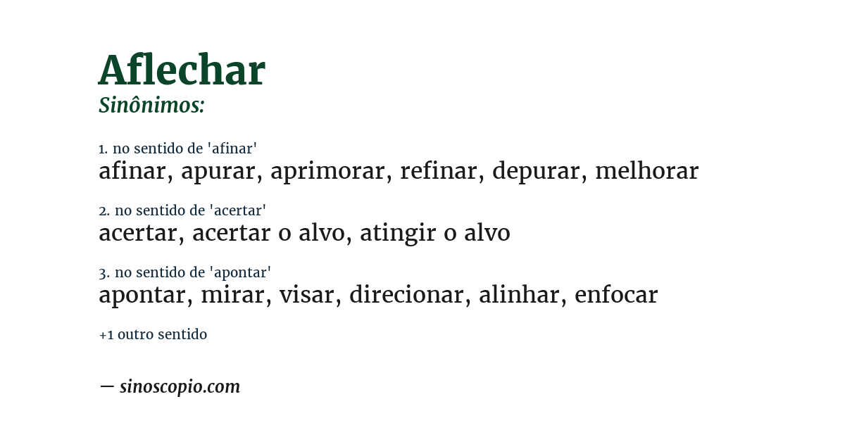 Sinônimo de aflechar