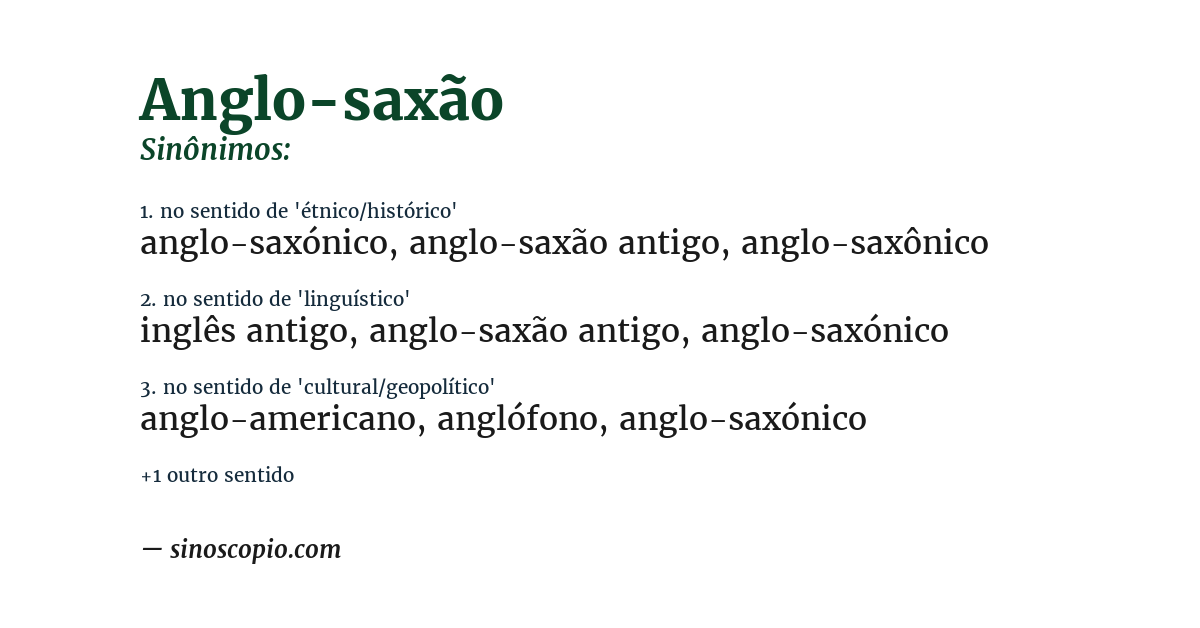 Sinônimo de anglo-saxão