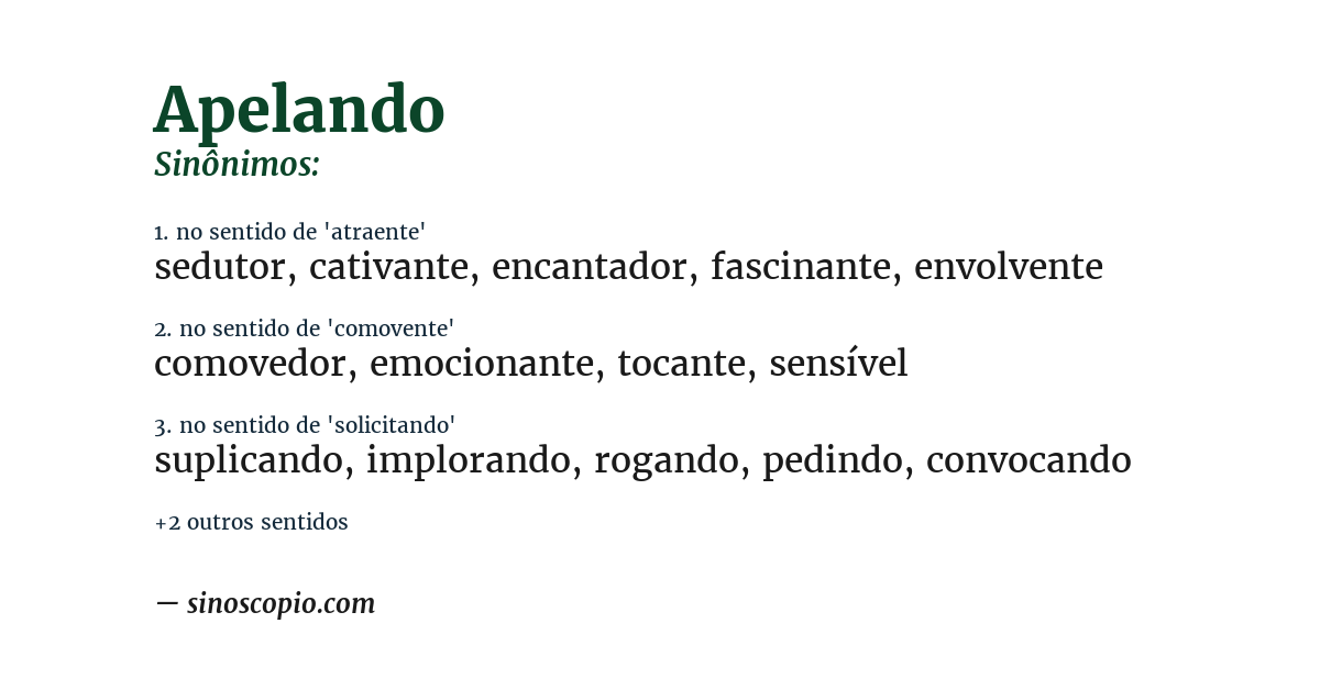 Sinônimo de apelando
