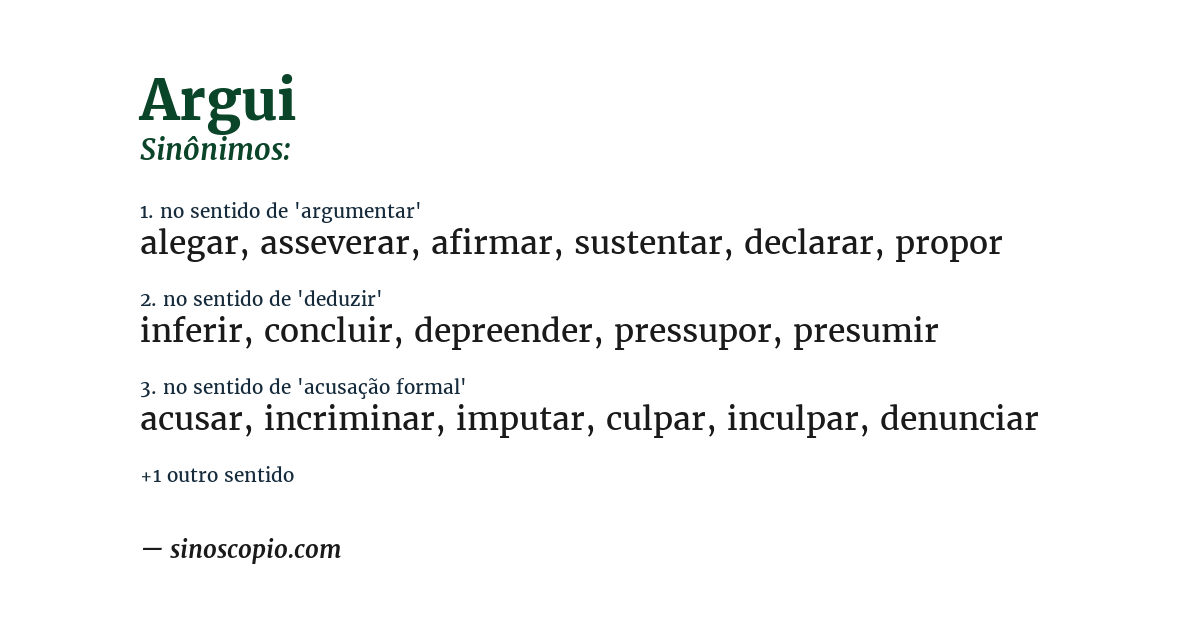 Sinônimo de argui
