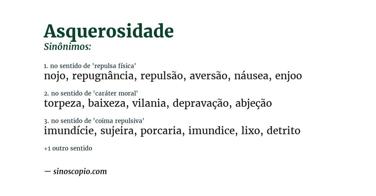 Sinônimo de asquerosidade