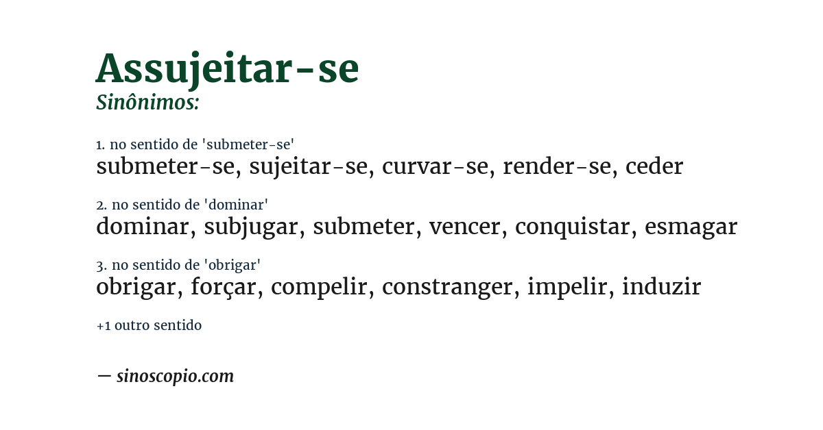 Sinônimo de assujeitar-se